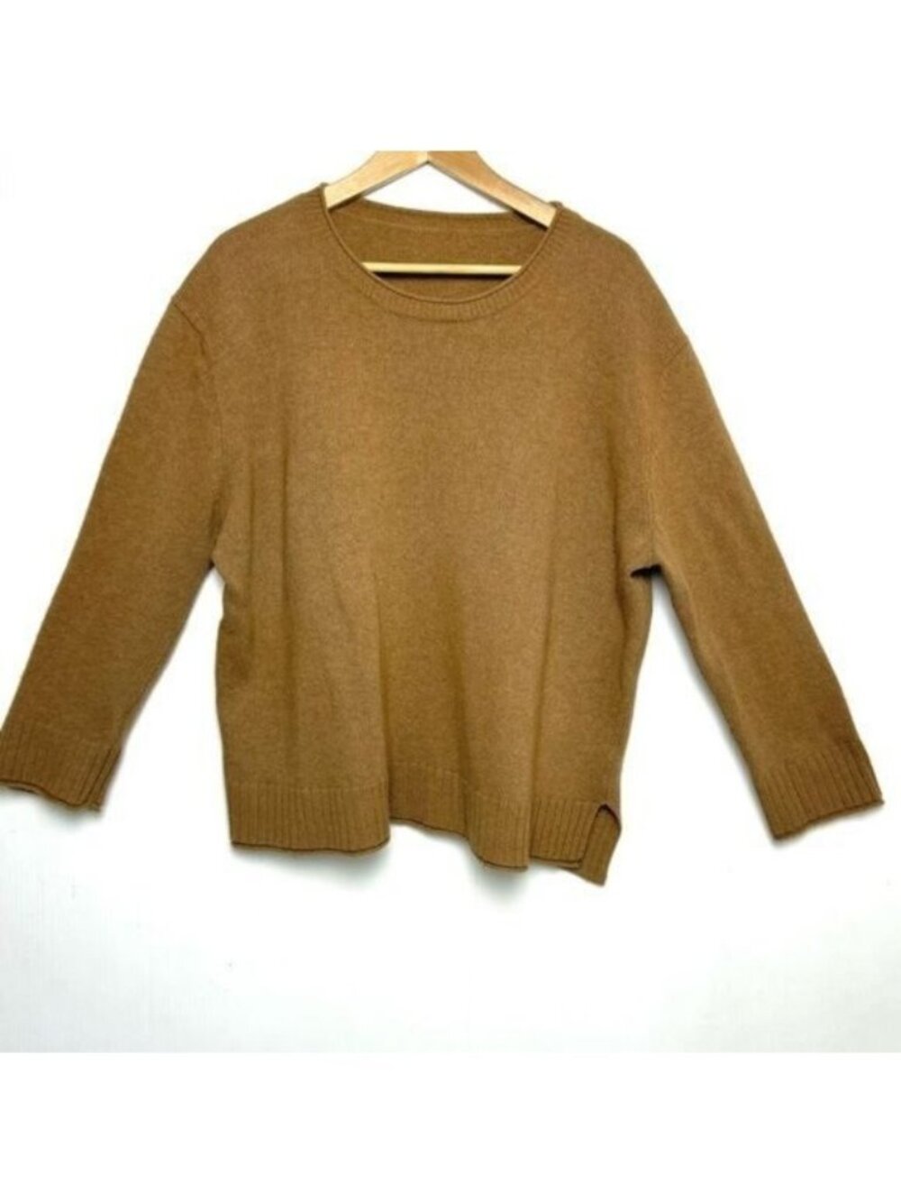Jenni Kayne Everyday cashmere & wool blend Crewneck tan sweater XLarge